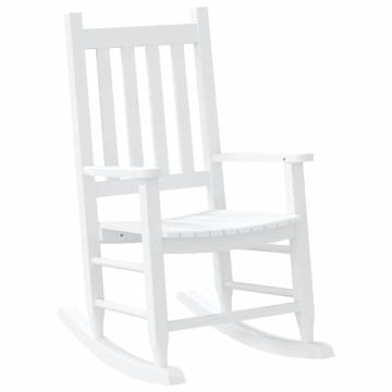 Comfortable White Rocking Chair for Kids - Durable Poplar Wood