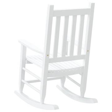 Comfortable White Rocking Chair for Kids - Durable Poplar Wood