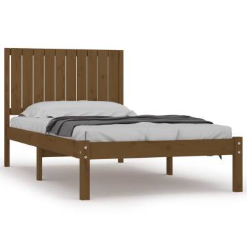 Honey Brown Solid Wood Pine Bed Frame 100x200 cm | HipoMarket