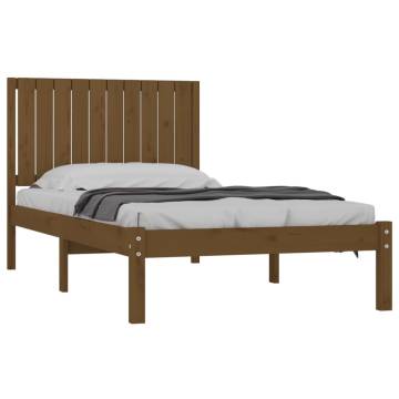 Honey Brown Solid Wood Pine Bed Frame 100x200 cm | HipoMarket