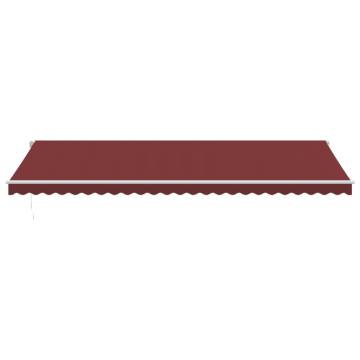 Manual Retractable Awning with LED - Burgundy 600x350 cm