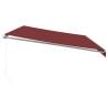 Manual Retractable Awning with LED - Burgundy 600x350 cm