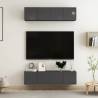  TV Cabinets 4 pcs High Gloss Grey 60x30x30 cm Engineered Wood Colour high gloss grey Size 60 x 30 x 30 cm Quantity in Package 4 