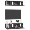 High Gloss Grey TV Cabinets - 4 pcs | Hipomarket