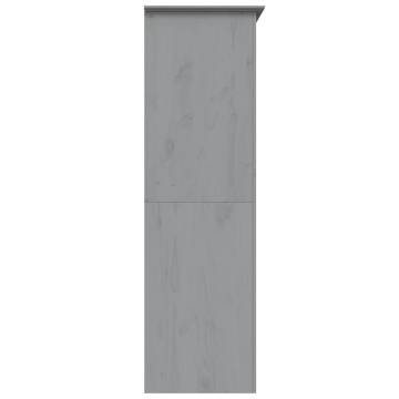 Wardrobe BODO Grey - Solid Pine Wood Classic French Design