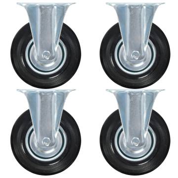 24 pcs Fixed Casters 125 mm - Durable & Smooth Rolling