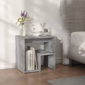 Bed Cabinet Grey Sonoma - Stylish Engineered Wood Nightstand