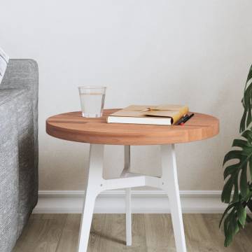 Round Solid Wood Beech Table Top Ø40x2.5 cm - Hipomarket