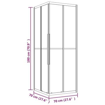 Stylish Black Shower Cabin - 70x70x180 cm Half Frosted ESG