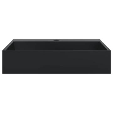 Stylish Matt Black Marble Wash Basin 50x38 cm – HipoMarket