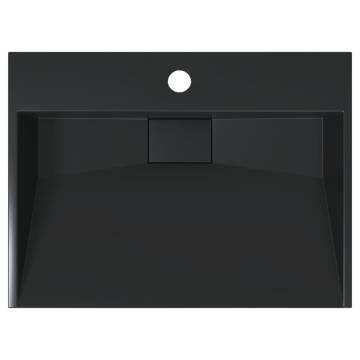 Stylish Matt Black Marble Wash Basin 50x38 cm – HipoMarket