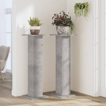 Concrete Grey Plant Stands 2 pcs - Stylish & Durable