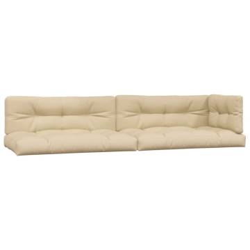 Pallet Cushions 5 pcs Beige Fabric for Outdoor & Indoor Use