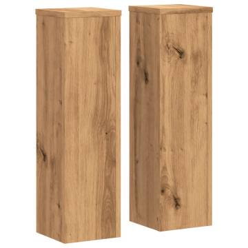 Plant Stand Set of 2 - Artisan Oak - 17x17x60 cm