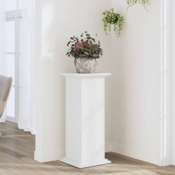 White Plant Stand 33x33x80 cm - Durable Engineered Wood