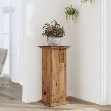 Plant Stand Old Wood 33x33x80 cm | Durable Engineered Wood