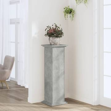 Plant Stand - Concrete Grey 33x33x100 cm | Durable Engineered Wood