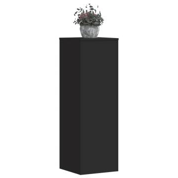 Plant Stands 2 pcs Black - Engineered Wood 33x33x100 cm