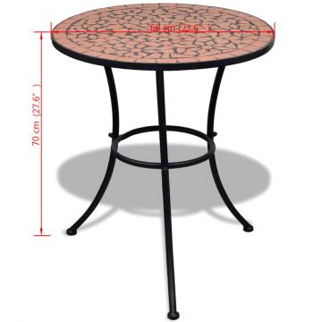 Terracotta Bistro Table 60 cm Mosaic | Stylish Garden Furniture