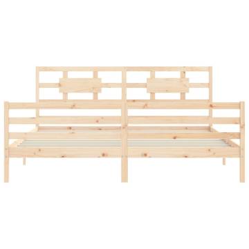 Super King Size Solid Wood Bed Frame with Headboard