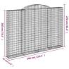 Arched Gabion Baskets - 5 pcs Galvanised Iron | HipoMarket