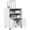 White Rolling Cabinet 60x48x81 cm - Stylish & Functional