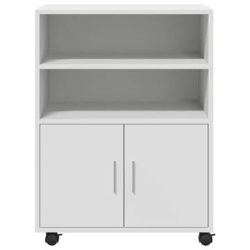 White Rolling Cabinet 60x48x81 cm - Stylish & Functional