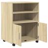 Rolling Cabinet Sonoma Oak - Mobile Storage Solution