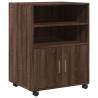 Rolling Cabinet Brown Oak 60x48x81 cm - Durable Storage Solution