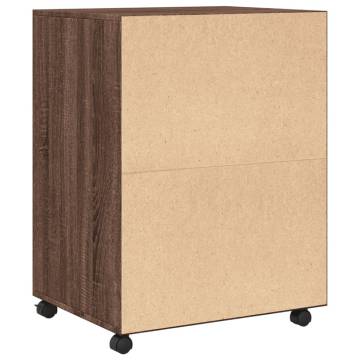 Rolling Cabinet Brown Oak 60x48x81 cm - Durable Storage Solution