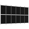 6-Panel Room Divider Black - Versatile & Stylish 300x180 cm