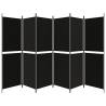 6-Panel Room Divider Black - Versatile & Stylish 300x180 cm