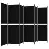 6-Panel Room Divider Black - Versatile & Stylish 300x180 cm