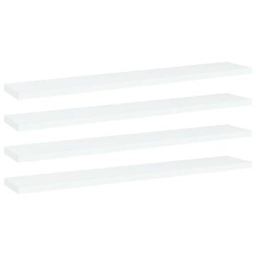 White Bookshelf Boards - 4 pcs Engineered Wood | HipoMarket