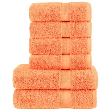 6 Piece Premium Towel Set SOLUND - Soft & Absorbent Orange