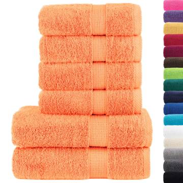 6 Piece Premium Towel Set SOLUND - Soft & Absorbent Orange