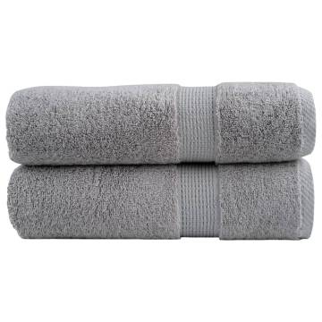 Premium Shower Towels SOLUND - 2pcs Grey 70x140cm 600gsm