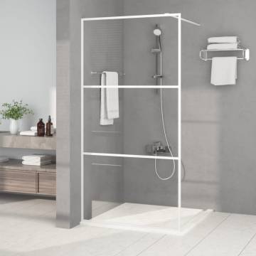 Walk-in Shower Wall White - 100x195 cm Clear ESG Glass