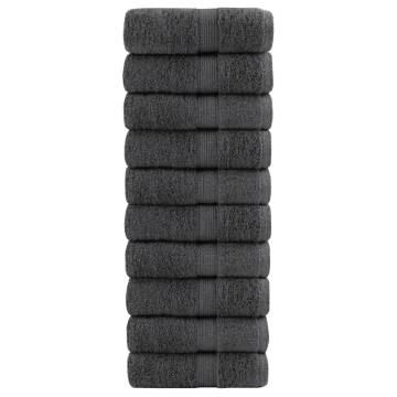 Premium 10pcs Guest Towels SOLUND Anthracite | 30x50cm 600gsm