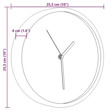 Elegant Pink Wall Clock Ø25.5 cm - Silent & Precise