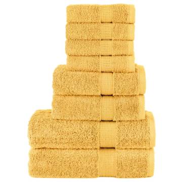 8 Piece Premium Towel Set SOLUND Gold - Soft & Absorbent