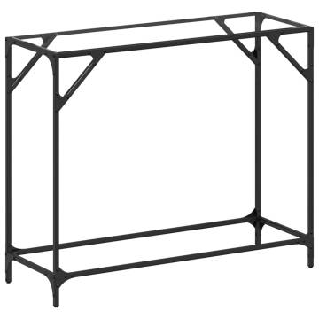 Stylish Console Table with Glass Top - 98x35x81 cm Steel