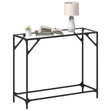 Stylish Console Table with Glass Top - 98x35x81 cm Steel