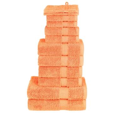 12 Piece Premium Towel Set SOLUND Orange - 600 GSM | HipoMarket