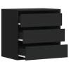 Corner Chest of Drawers Black | Durable Engineered Wood Furniture