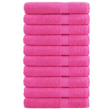 Premium SOLUND Towels - 10 pcs Pink 100x200 cm 600 gsm