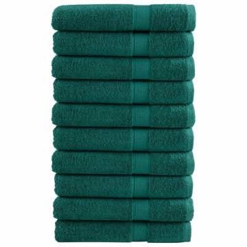 Premium SOLUND Towels 10 pcs Green 100x200 cm 600 gsm