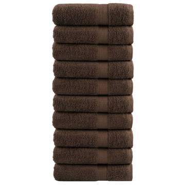 Premium Shower Towels SOLUND 10pcs Brown 70x140cm 600gsm