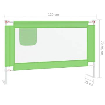 Toddler Safety Bed Rail Green 120x25 cm Fabric | HipoMarket