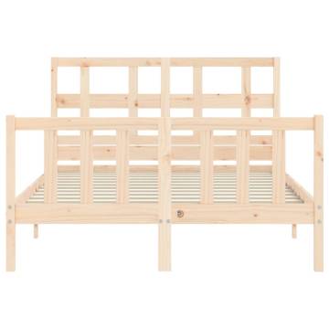 Solid Wood Bed Frame with Headboard 120x200 cm - Hipomarket